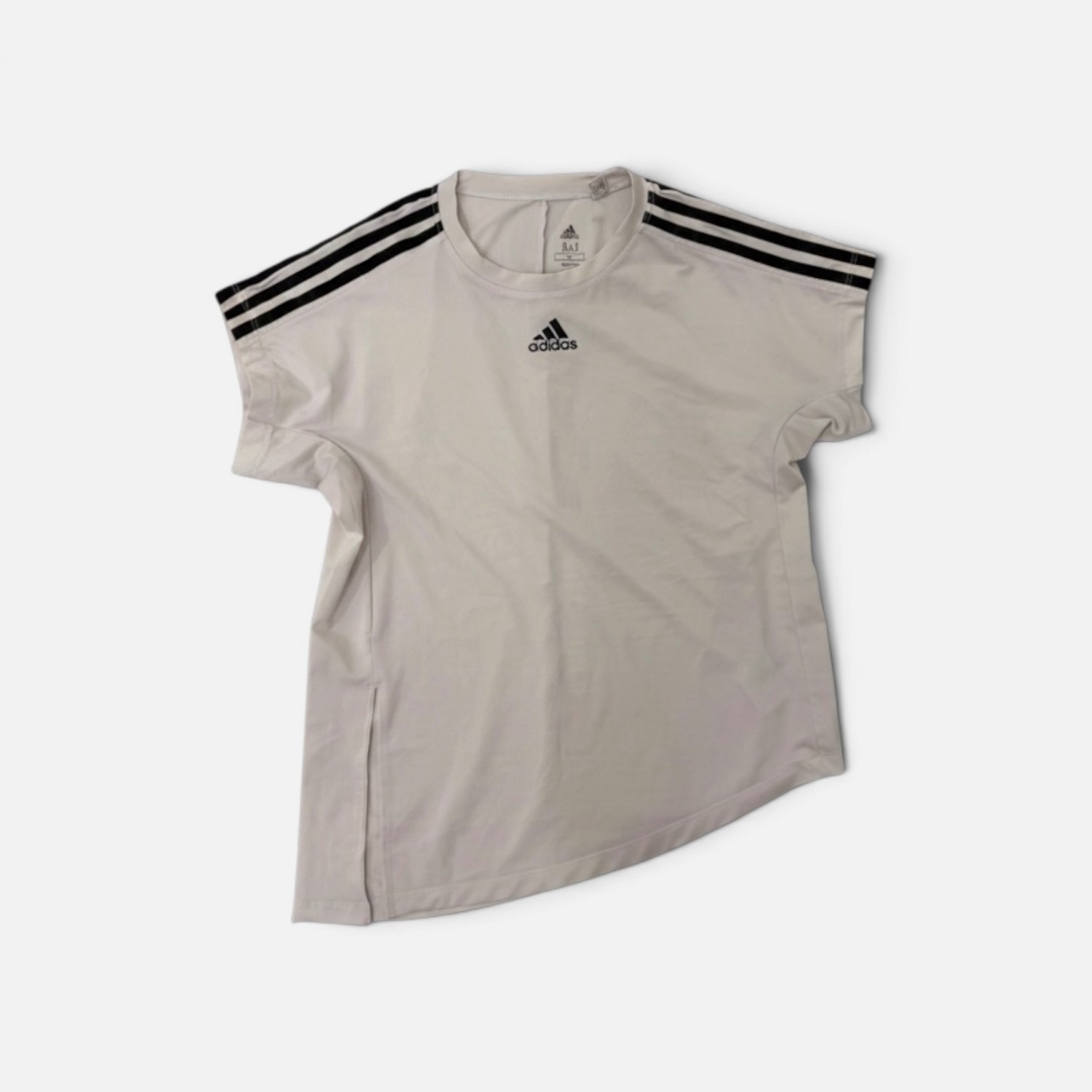 Adidas 3-Stripes Γυναικείο Oversized T-Shirt Εκρού